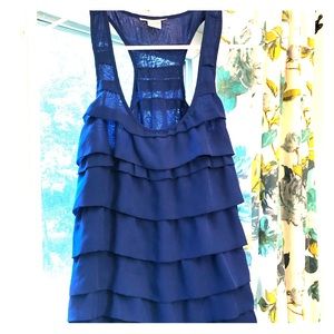 Royal blue racer back flowy tank top